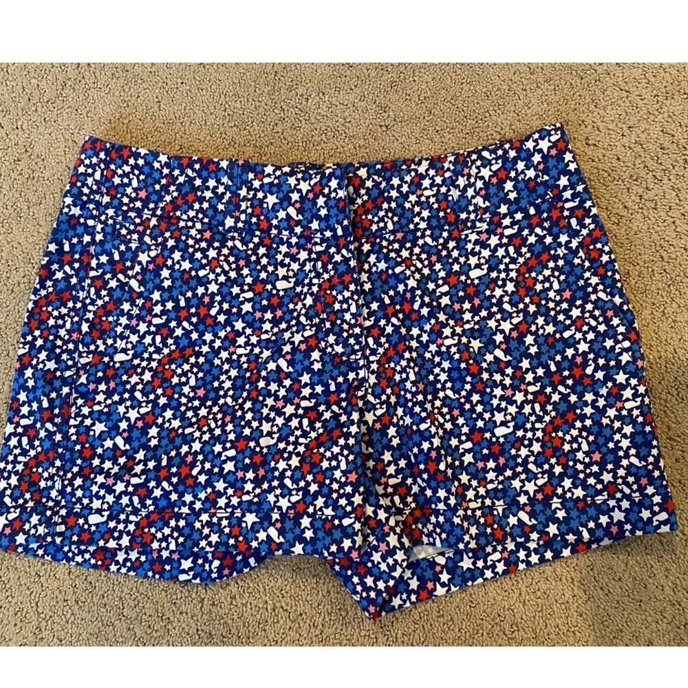 Vineyard Vines Blue and Red Star Pattern High Waist Shorts 4 July Patriotic